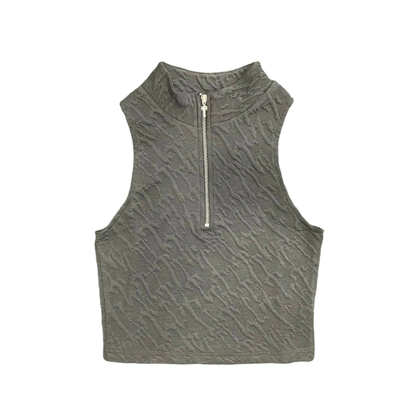 Trapstar Women's Jacquard Fitted Zip Crop Top