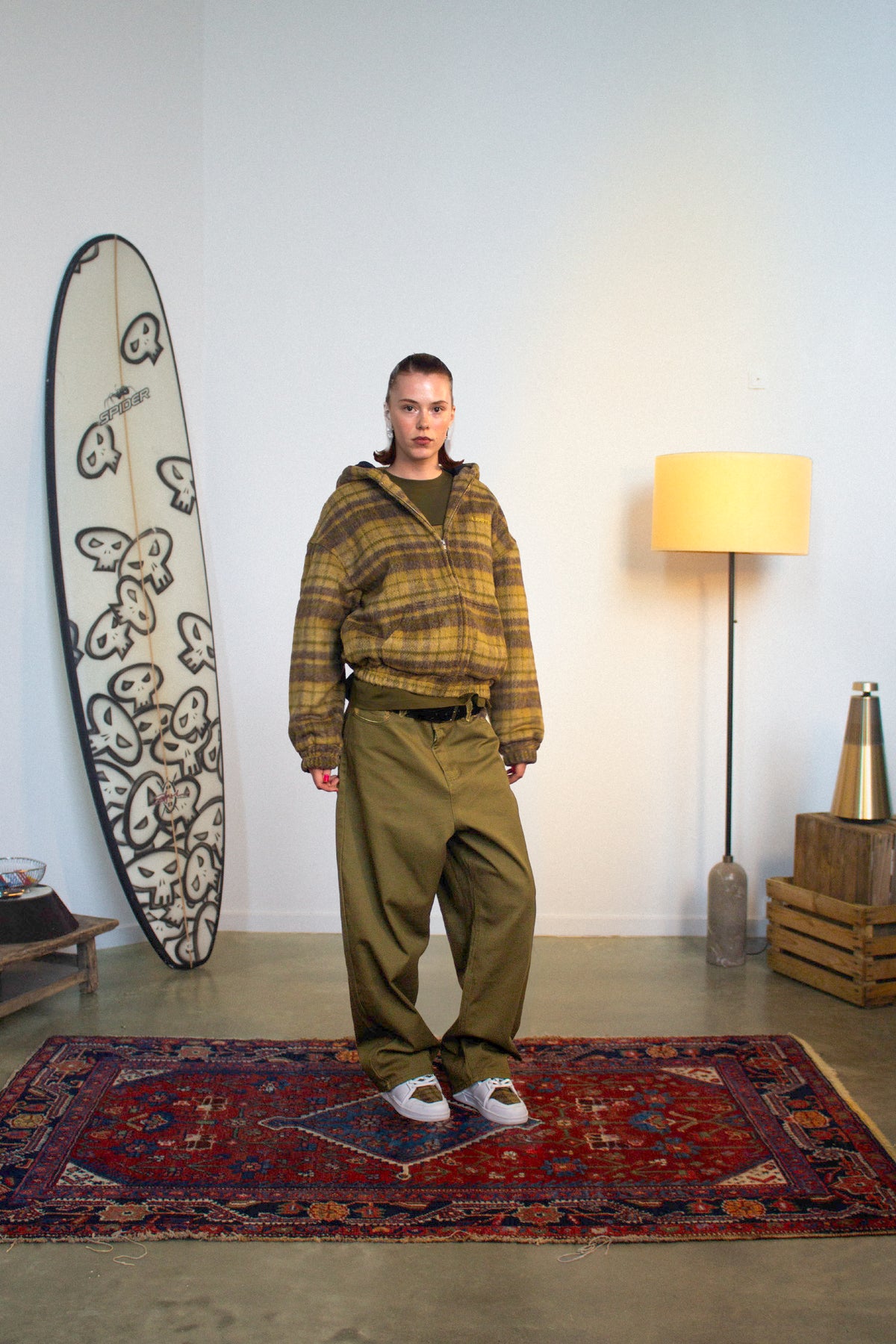 Lost Boys Checkerd Wool Jacket / Green
