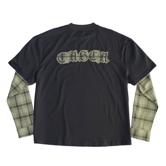 CASCA 222 Oversized Layered Flannel T-Shirt