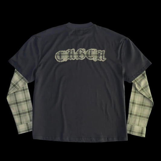 CASCA 222 Oversized Layered Flannel T-Shirt