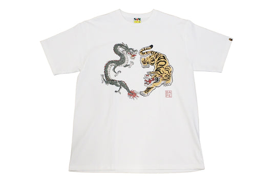 Bape Dragon vs Tiger White T-Shirt