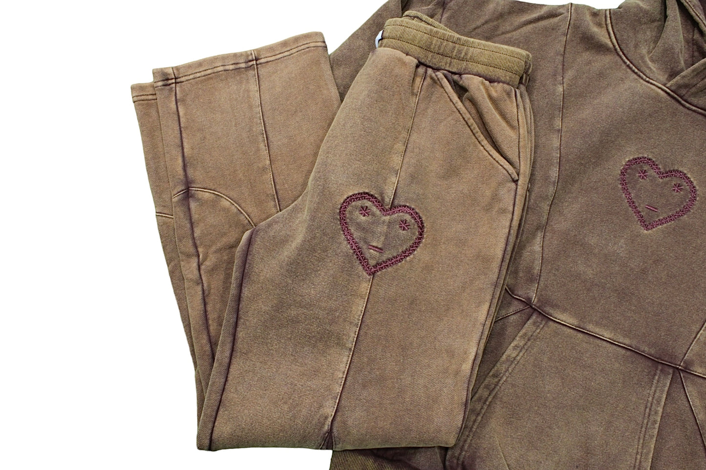 Carsicko Washed Brown Tracksuit Set