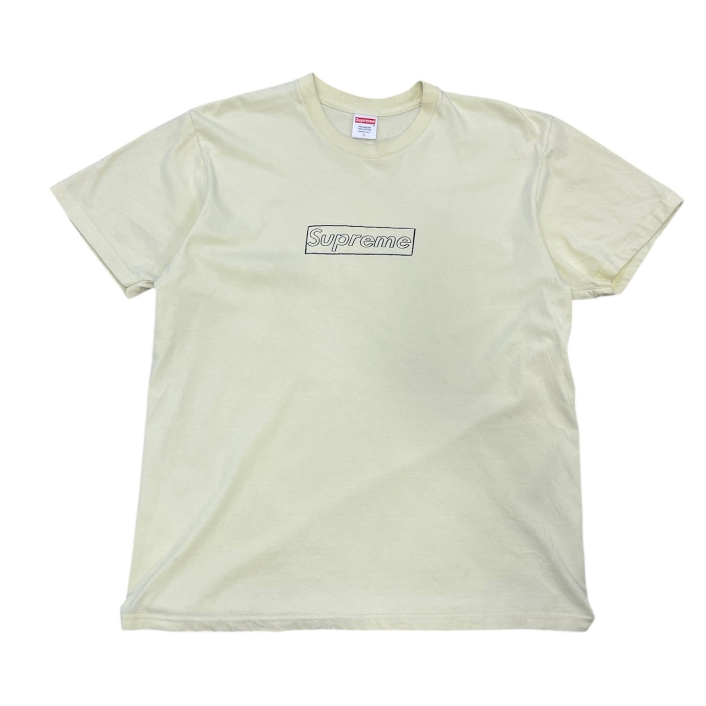 Supreme Kaws Box Logo Yellow T-Shirt / Large (Pre-owned)