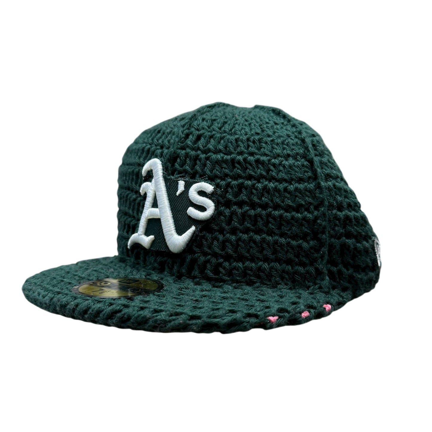 Crochet Fitted New Era Hat / Atlanta / Size 7 3/8