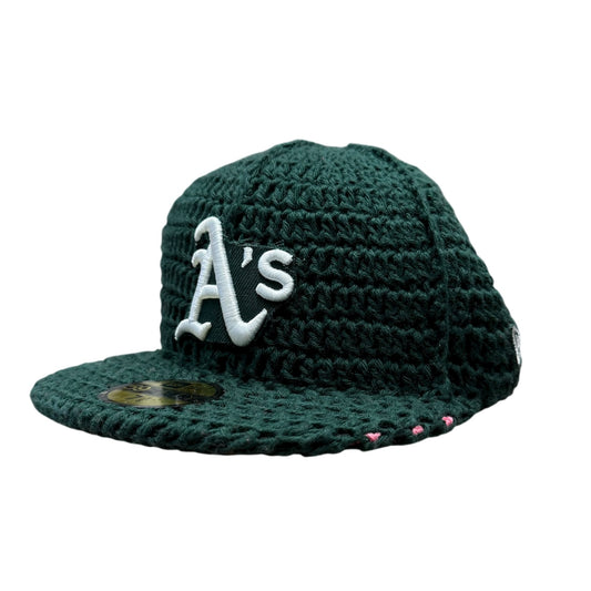 Crochet Fitted New Era Hat / Atlanta / Size 7 3/8