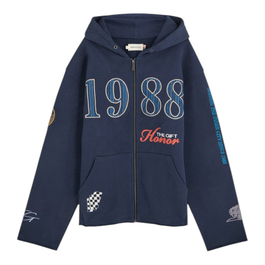 HONOR THE GIFT
1988 Embroidered Hoodie / Navy / Large