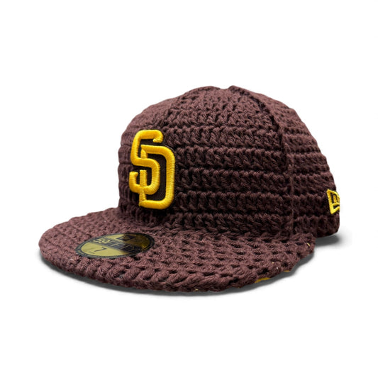 Crochet Fitted New Era Hat / San Diego / Brown / Size 7