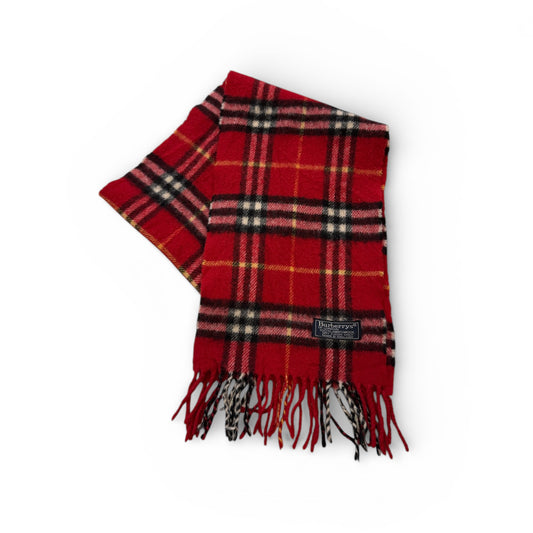 Vintage Burberry Scarf / Grade B / Red