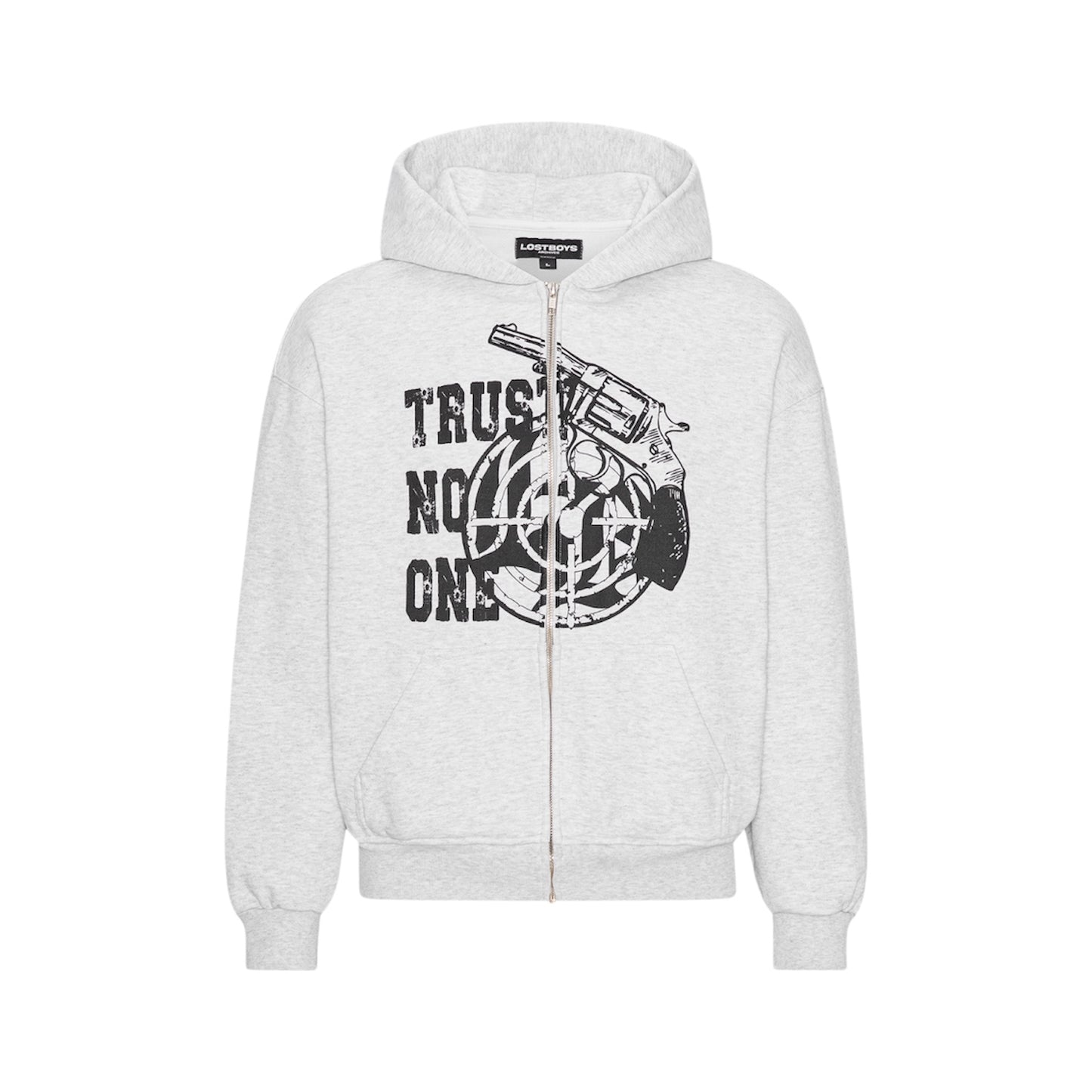 Lost Boys Trust No One Zip Hoodie / Grey