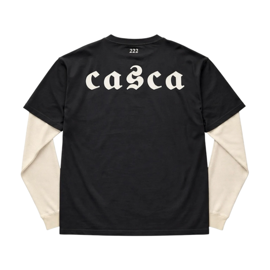 CASCA 222 OS LS T-shirt / Black & Off-White