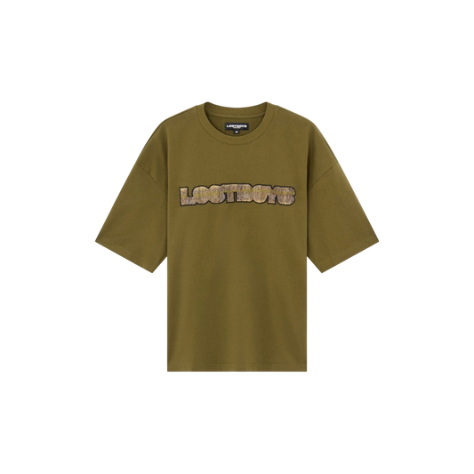 Lost Boys Checkered Script T-shirt / Moss
