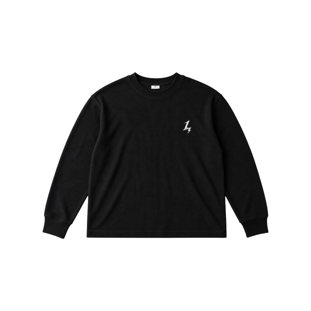 1NE. Bolt Waffle Longsleeve T-shirt / Black