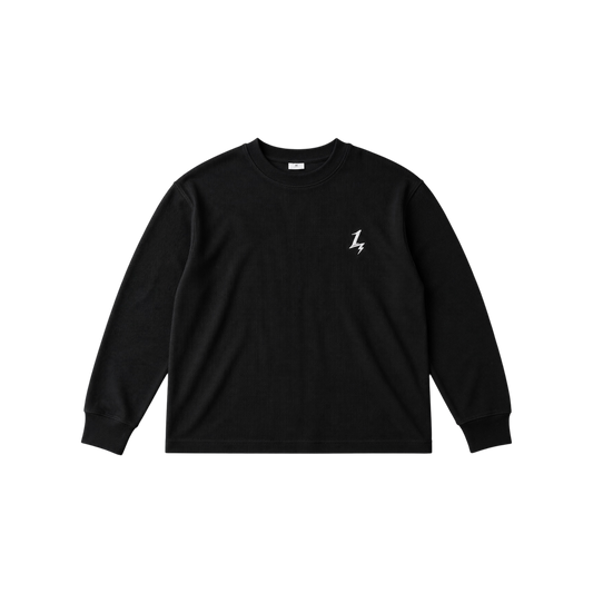 1NE. Bolt Waffle Longsleeve T-shirt / Black