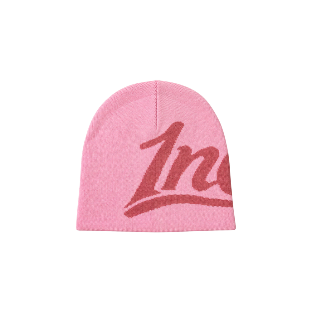 1NE Script Beanie Hat / Pink