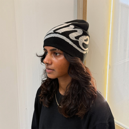 1NE Script Beanie Hat / Black
