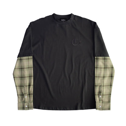 CASCA 222 Oversized Layered Flannel T-Shirt