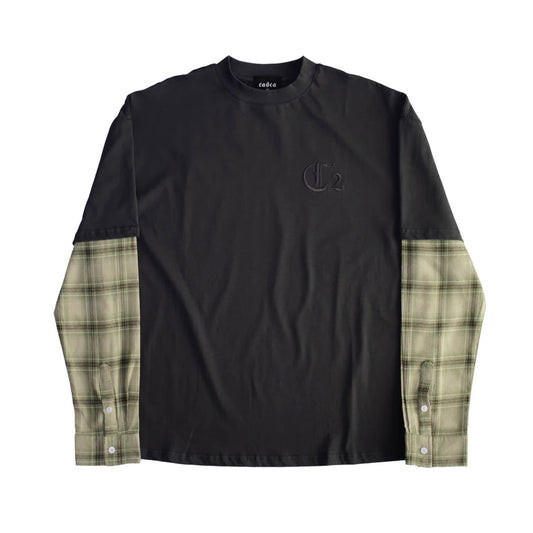 CASCA 222 Oversized Layered Flannel T-Shirt