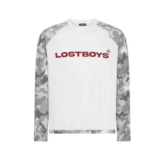 Lost Boys Script Logo L/S / White