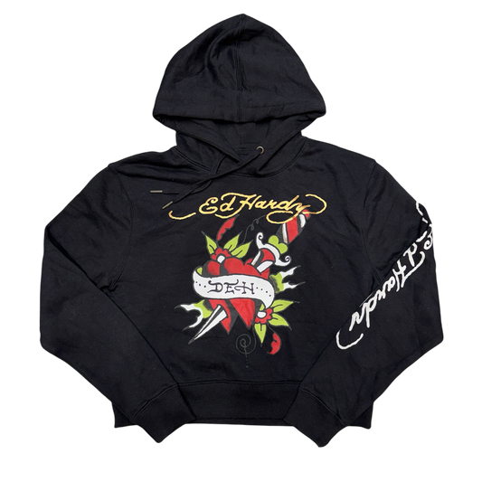 Ed Hardy Women’s Cropped Hood / Black / Large / Grade B