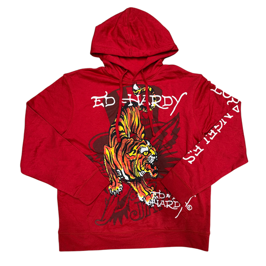Ed Hardy Hoodie / Red / Large / Grade B