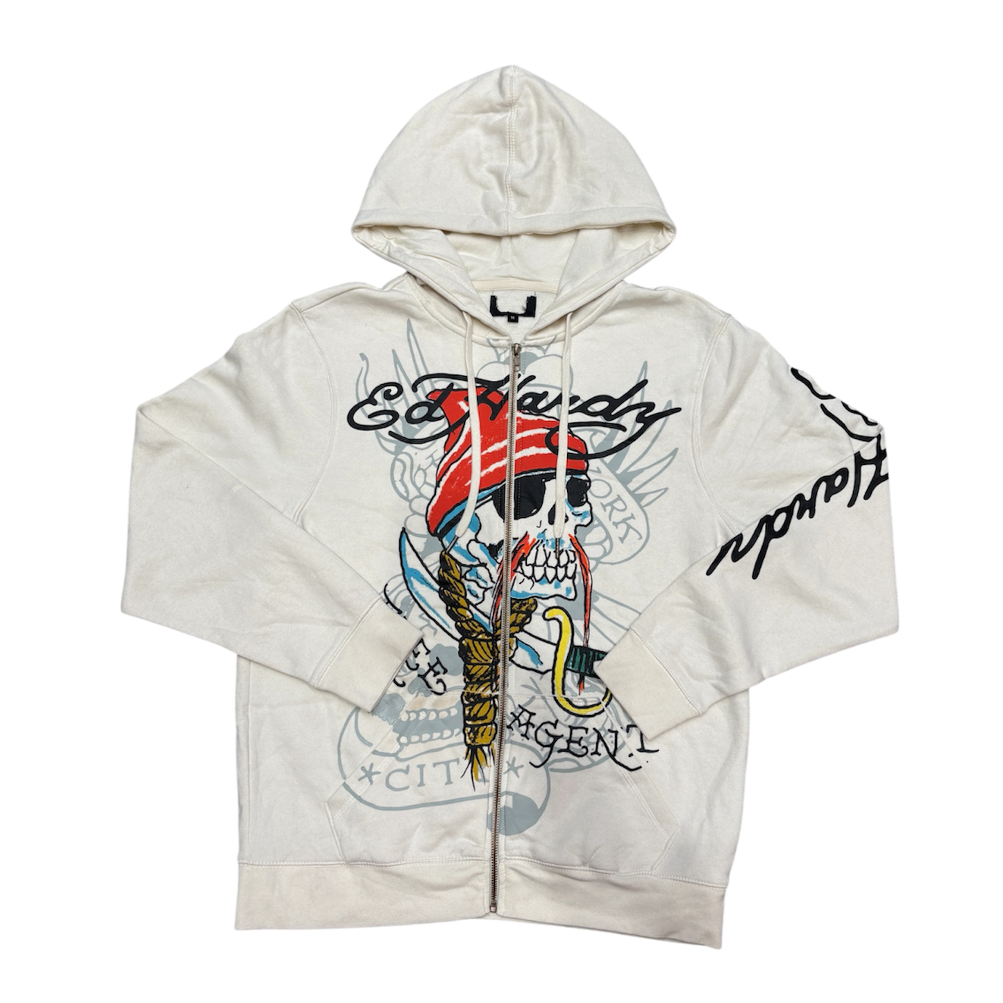 Ed Hardy Zip Hood / Cream / Medium / Grade B